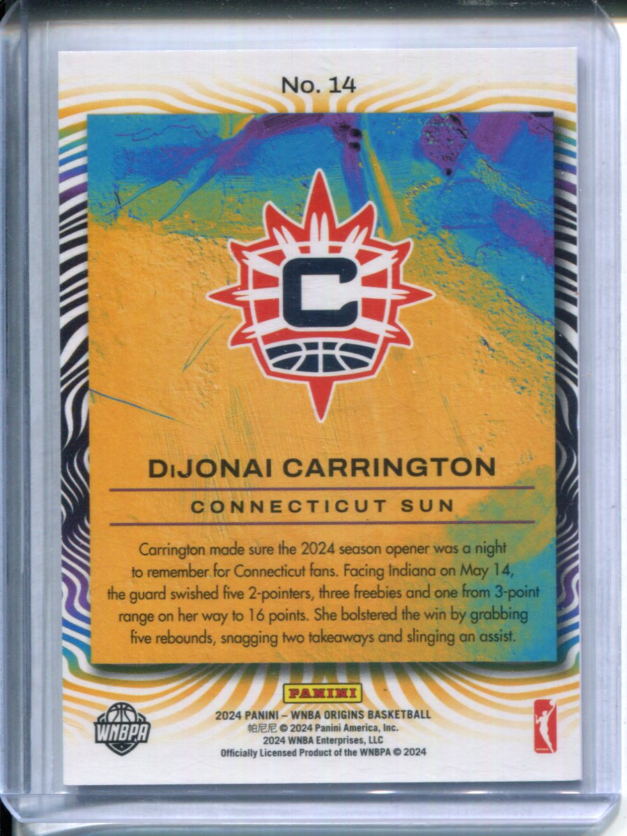 2024 Panini Origins WNBA Dijonai Carrington #14 DRIP