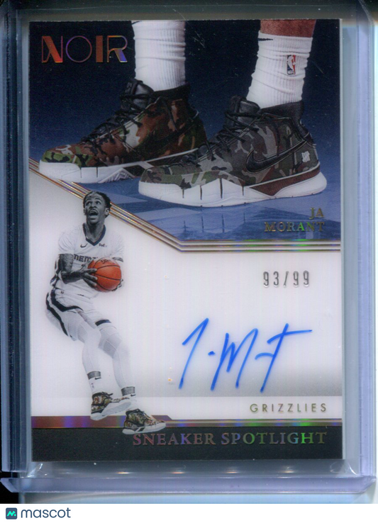 2021-22 Panini Noir Sneaker Spotlight Ja Morant #SNS-JAM AUTO #93/99