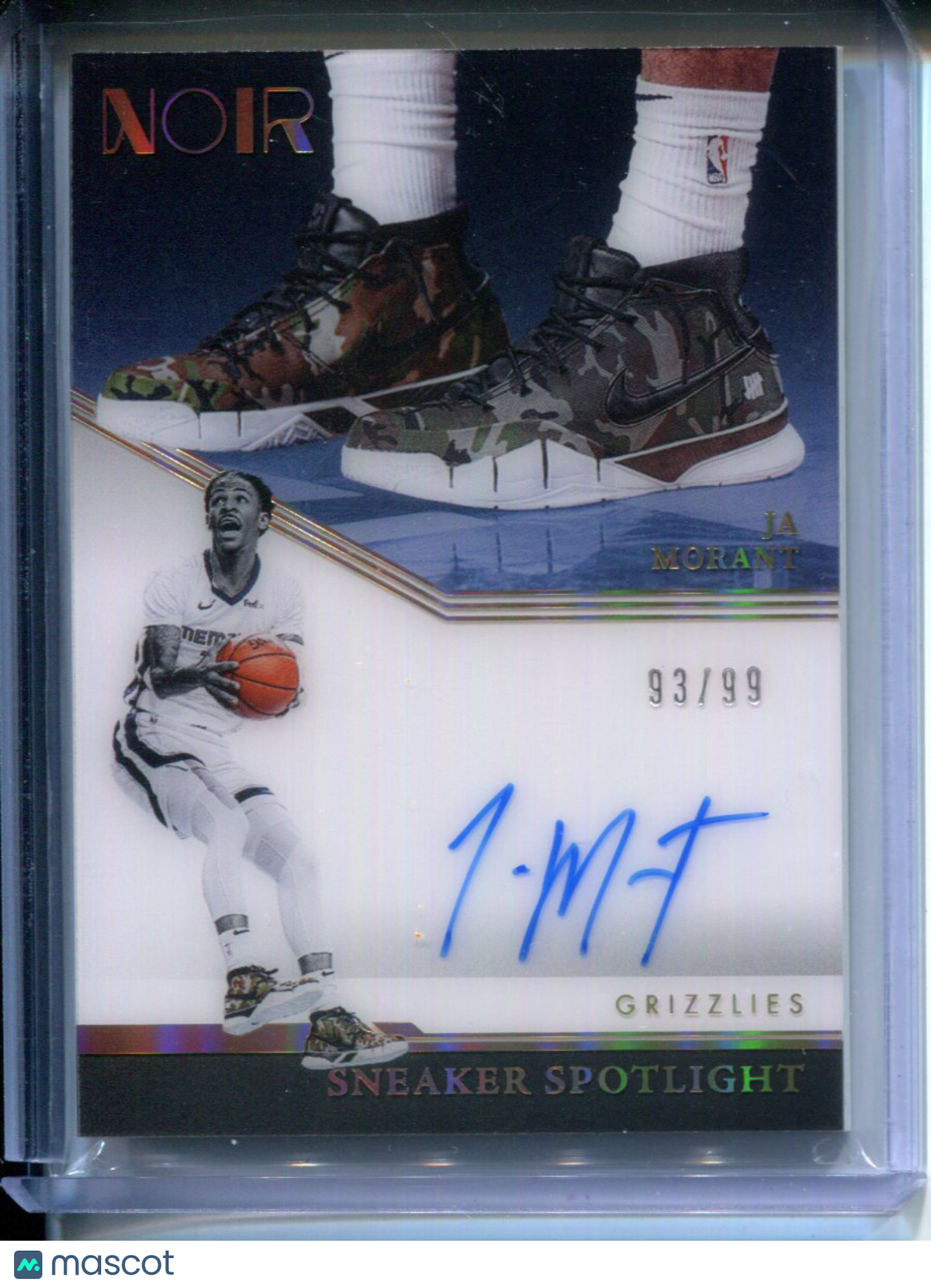 2021-22 Panini Noir Sneaker Spotlight Ja Morant #SNS-JAM AUTO #93/99