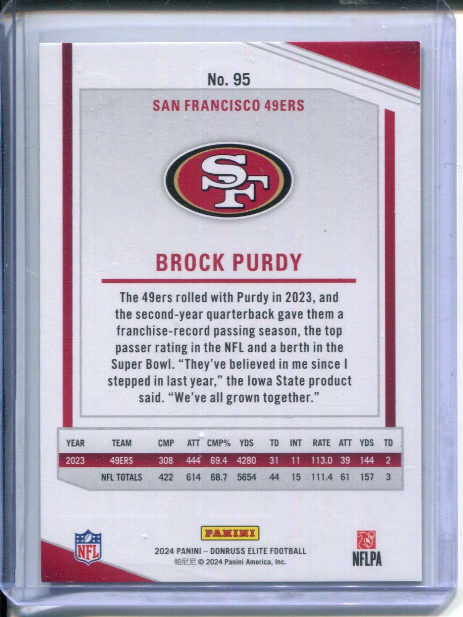 2024 Panini Brock Purdy #95 01/13