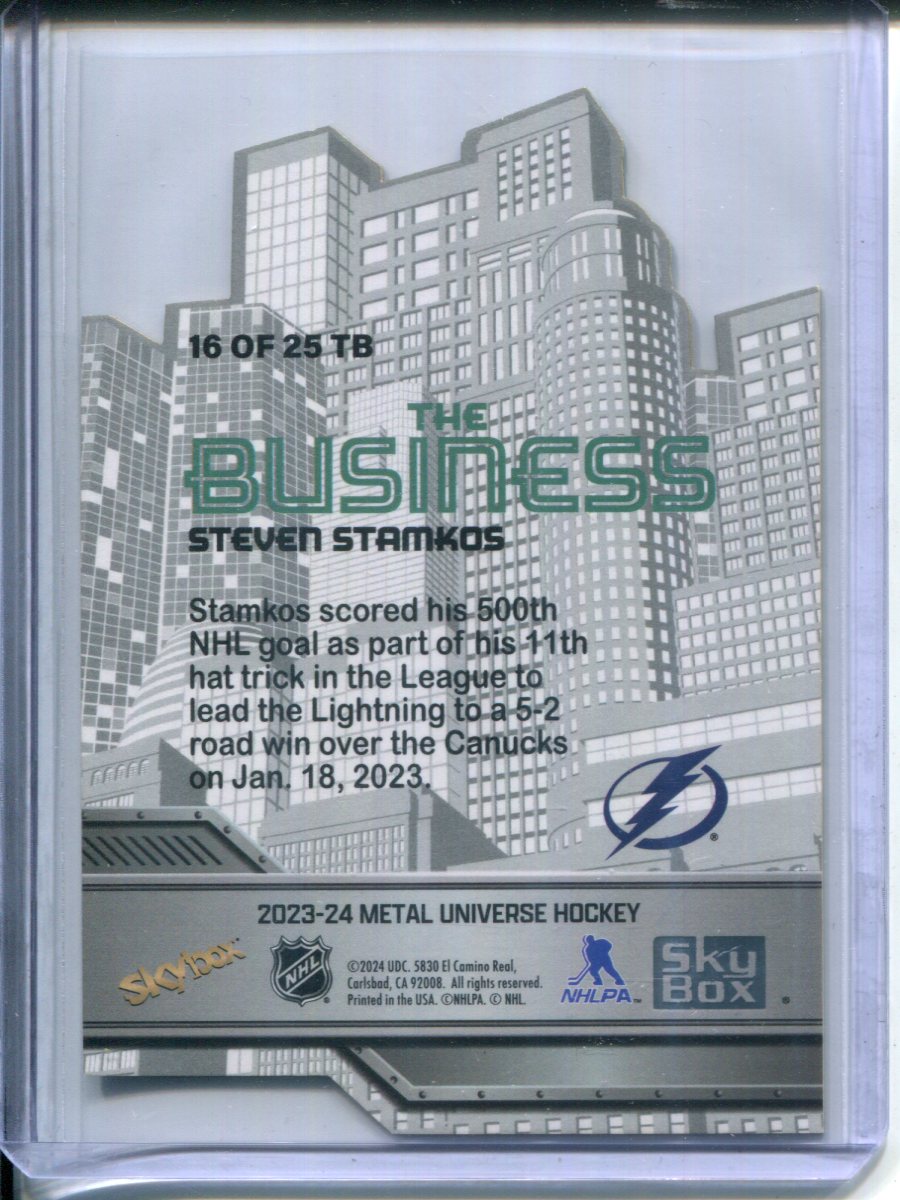 2023-24 Metal Universe THE BUSINESS SP Steven Stamkos #16 RC Rookie