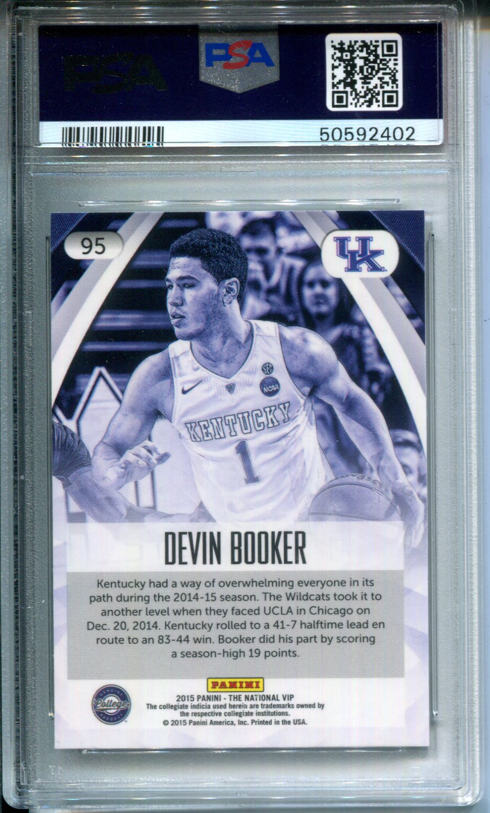 2015 Panini National Vip Party Devin Booker #95 Rookie PSA 10