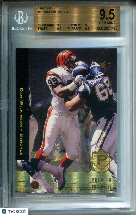 1994 Upper Deck SP Dan Wilkinson #1 BGS 9.5 ROOKIE LOW POP Hard to Grade