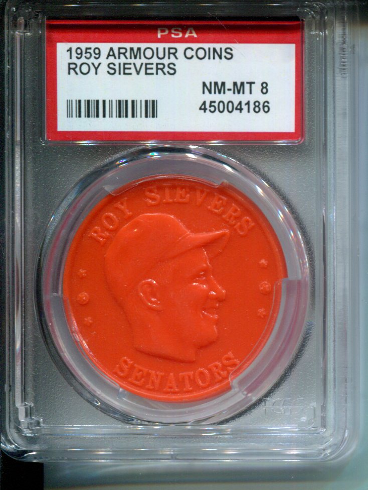 1959 Armour Coins Roy Sievers PSA 8 Orange