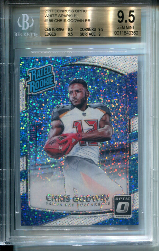 2017 Donruss Optic White Sparkle Chris Godwin Rated Rookie #155 BGS 9.5