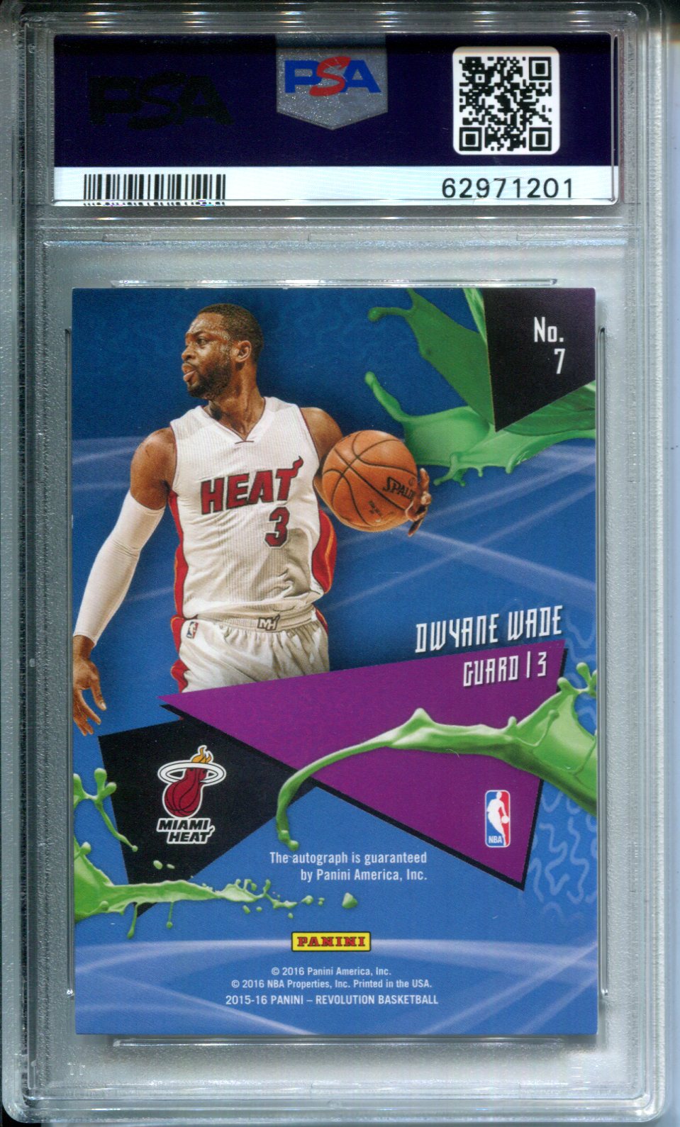 2015-16 Panini Revolution Autograph Dwyane Wade #7 ON CARD AUTO PSA 9