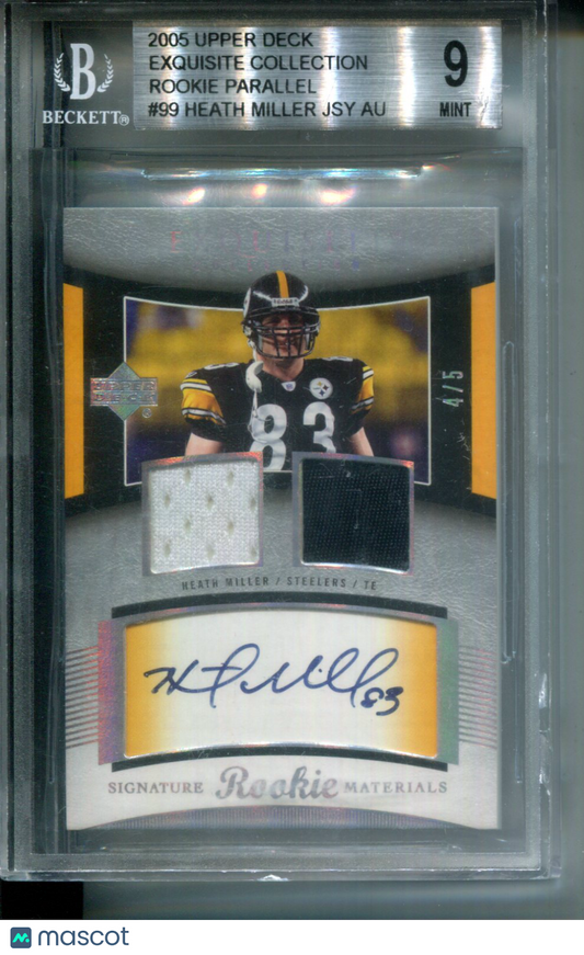2005 Upper Deck Exquisite Heath Miller #99 Parallel AUTO Game-Used Jersey #4/5