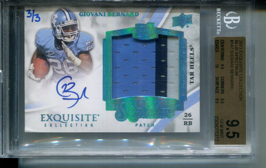 2013 Exquisite Blue Spectrum #3/3 Giovani Bernard RPA AUTO Patch RPA BGS 9.5