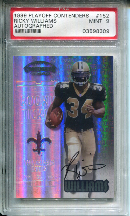 1999 Playoff Contenders Ricky Williams #152 AUTO PSA 9 Rookie (Scratches)