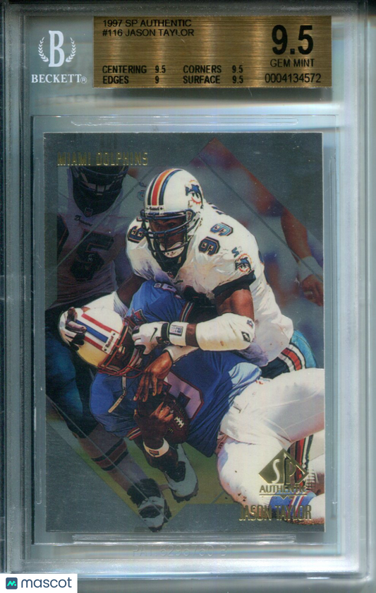 1997 SP Authentic Jason Taylor #116 BGS 9.5 Rookie