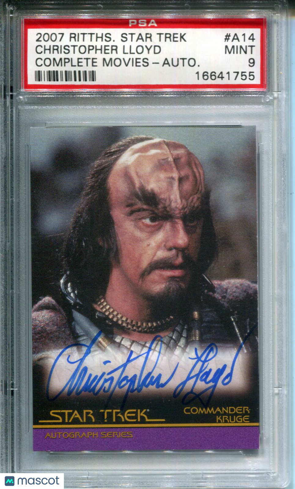 Christopher Lloyd 2007 Rittenhouse The Complete Star Trek AUTO PSA 9 LOW POP