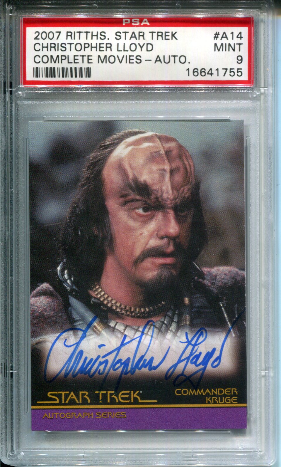 Christopher Lloyd 2007 Rittenhouse The Complete Star Trek Complete AUTO PSA 9