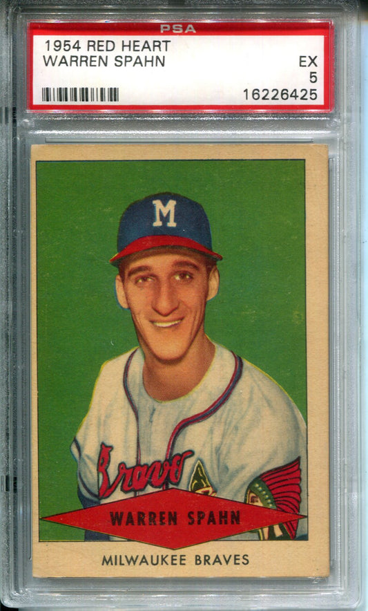 1954 Red Heart Warren Spahn PSA 5