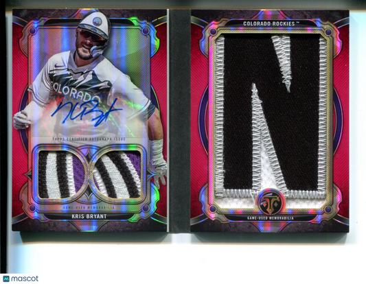 2024 Topps Triple Threads Kris Bryant AUTO #1/1 Letter Patch Game-Used Letterman