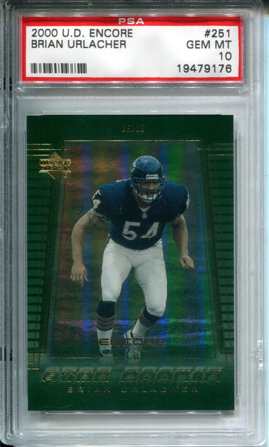 2000 Upper Deck Encore Brian Urlacher #251 Rookie Low Pop PSA 10