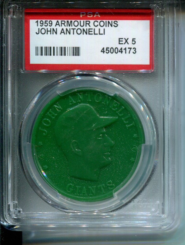 1959 Armour Coins John Antonelli PSA 5 Green