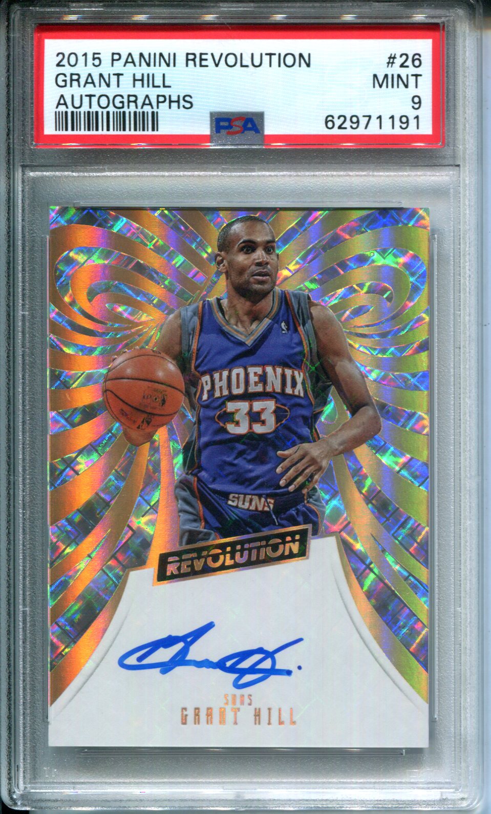 2015-16 Panini Revolution Autograph Grant Hill #26 AUTO PSA 9