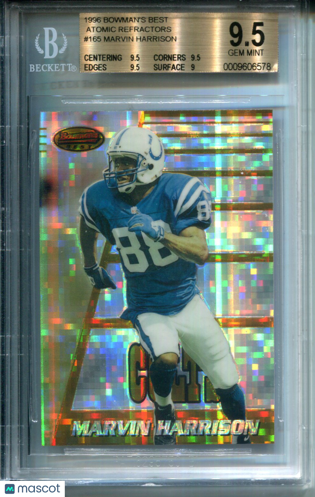 1996 Bowman's Best Atomic Refractors Marvin Harrison #165 BGS 9.5 ROOKIE