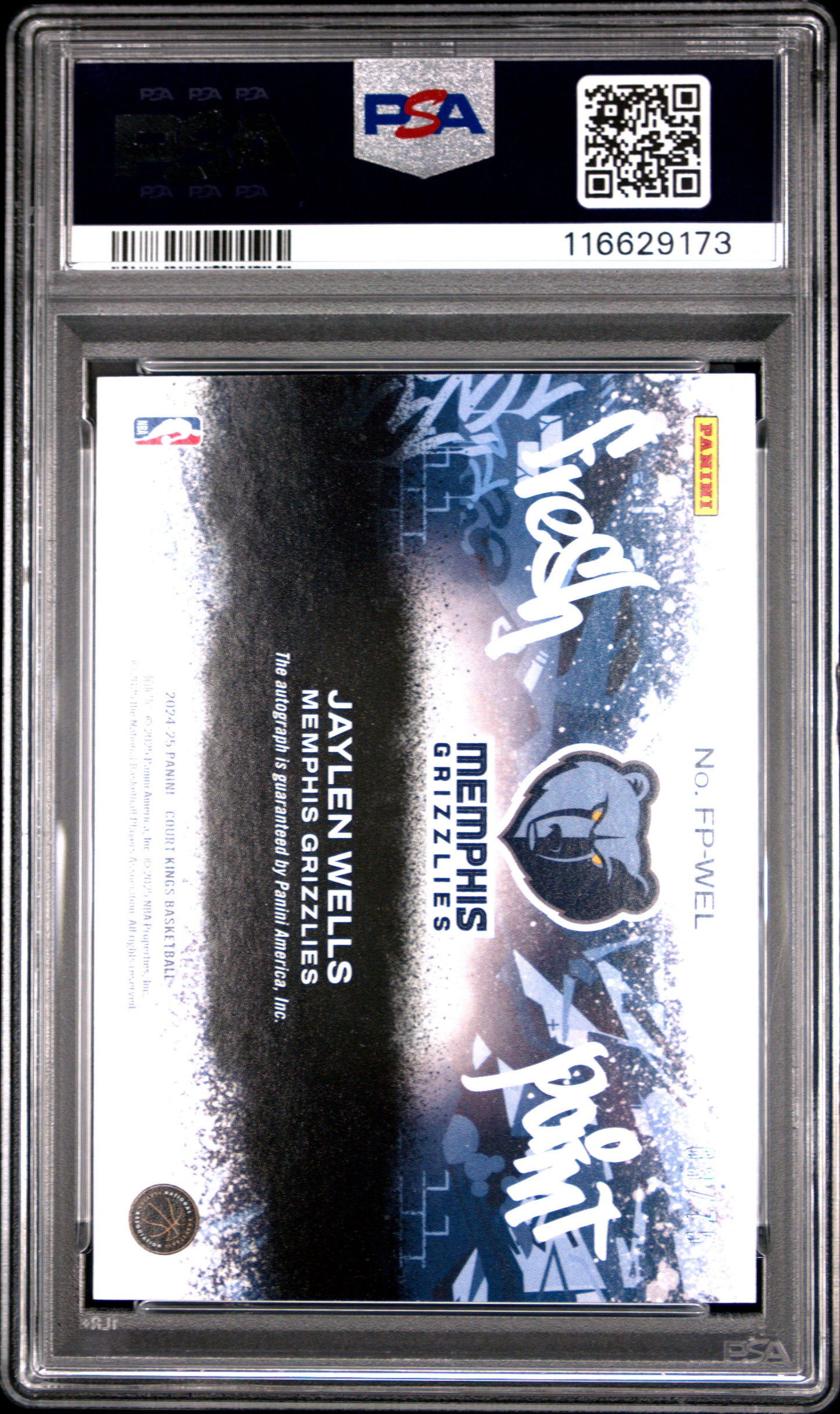 2024 Panini Court Kings Fresh Paint Auto Jaylen Wells Amber PSA 10 low pop