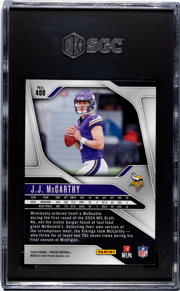 2024 Panini Prizm JJ Mccarthy #400 SGC 8.5