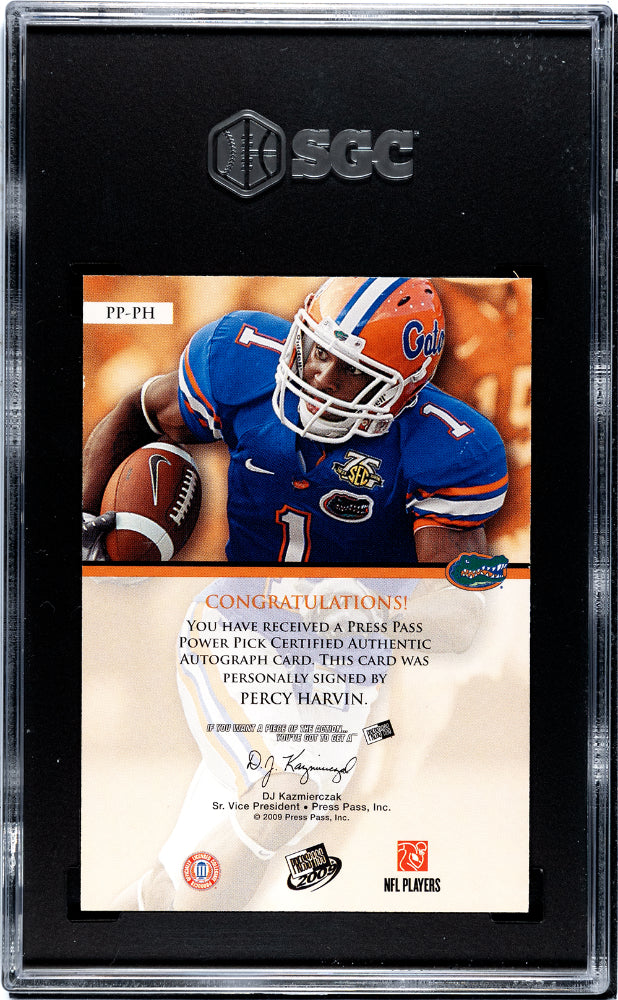 2009 Press Pass Percy Harvin #PP-PH Power Pick Autograph #25/25 Showbound SGC 9