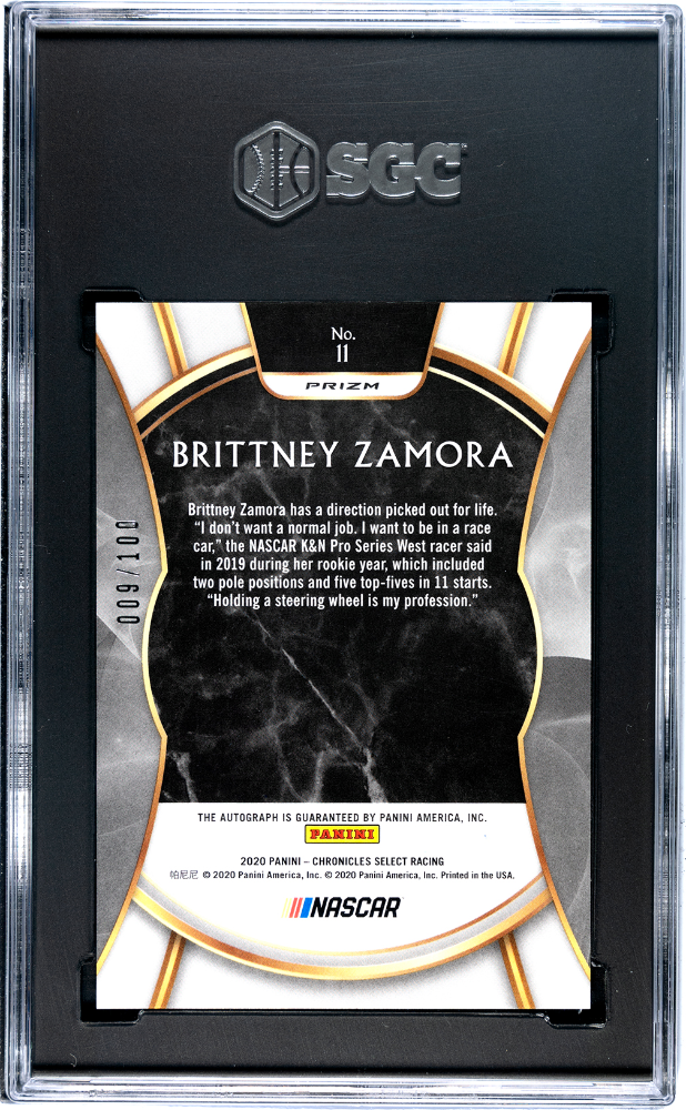 2020 Panini Chronicles Brittney Zamora #11 Select Autograph SGC 10 pop 1