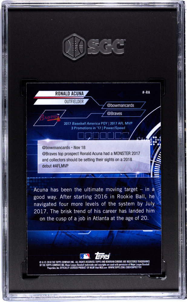2018 Bowman Chrome Ronald Acuna JR. #-RA #Trending SGC 10