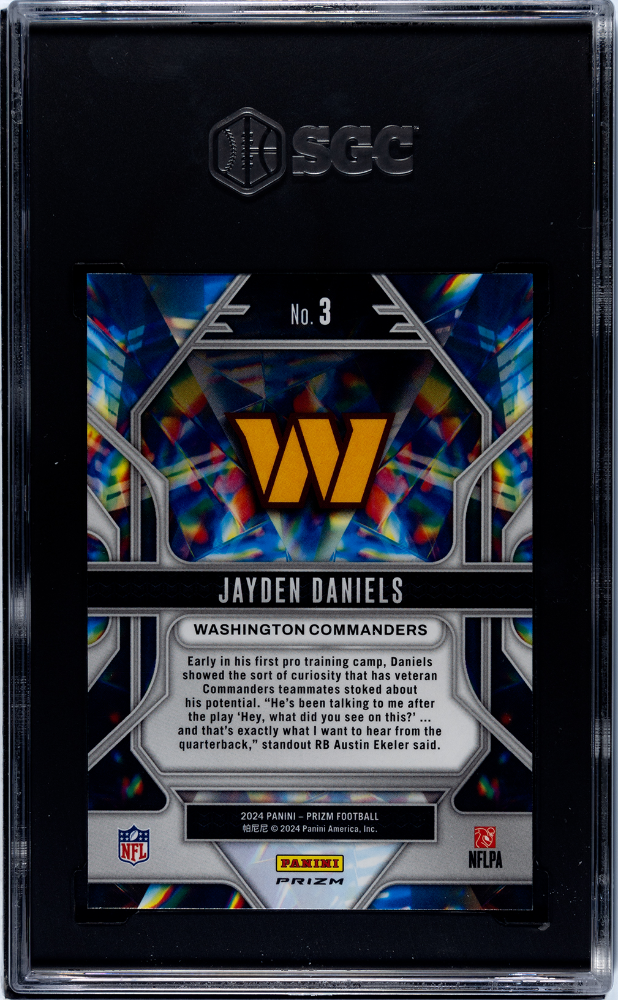 2024 Panini Prizm Jayden Daniels #3 Prizmatic Green Wave SGC 9