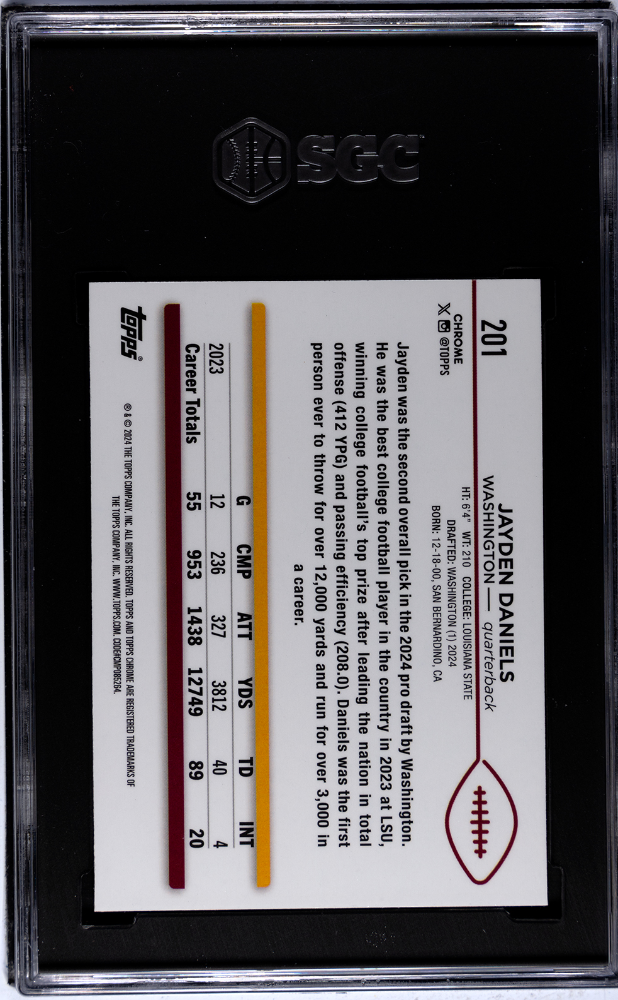 2024 Topps Chrome Jayden Daniels #201 SGC 9.5