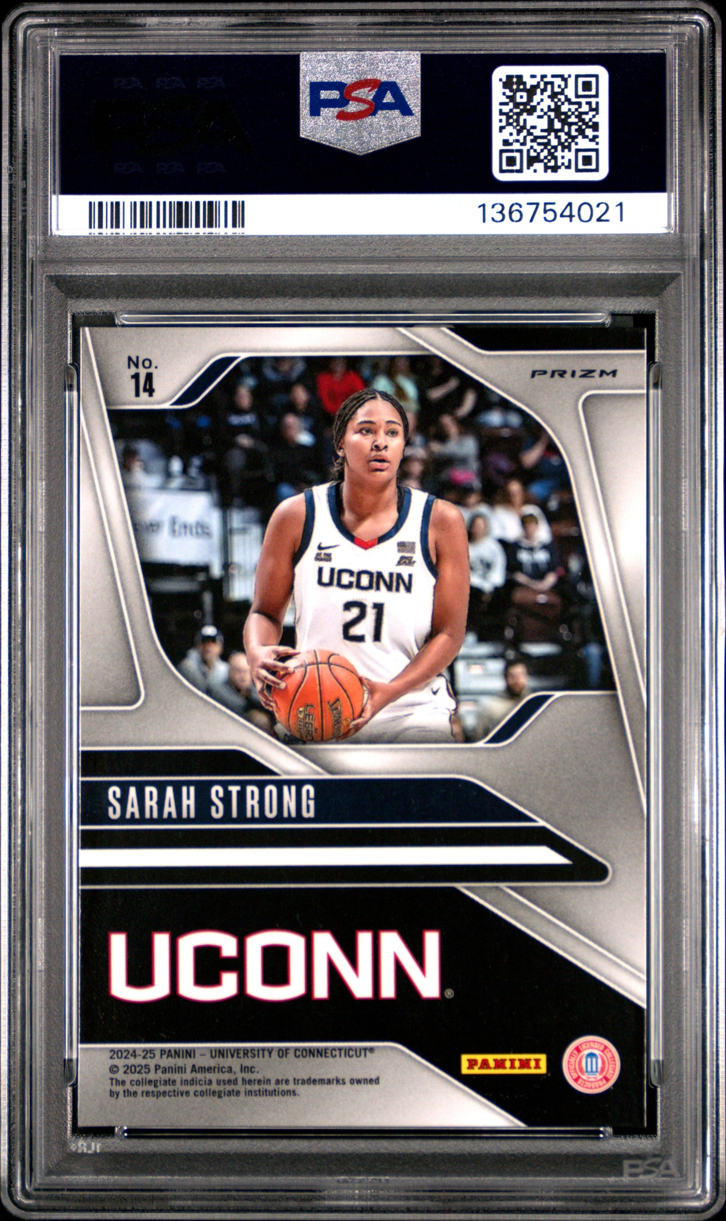 2024 Panini Nil Uconn Prizm Sarah Strong #14 Neon Green PSA 10 POP 1