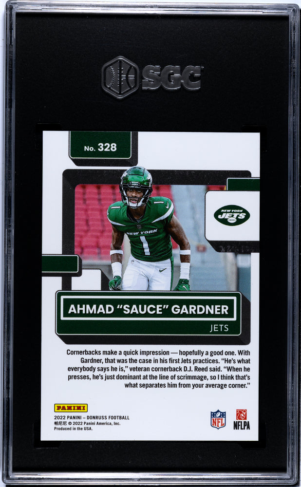 2022 Donruss Ahmad Sauce Gardner #328 Premium Press Proof Rated Rookie SGC 9.5