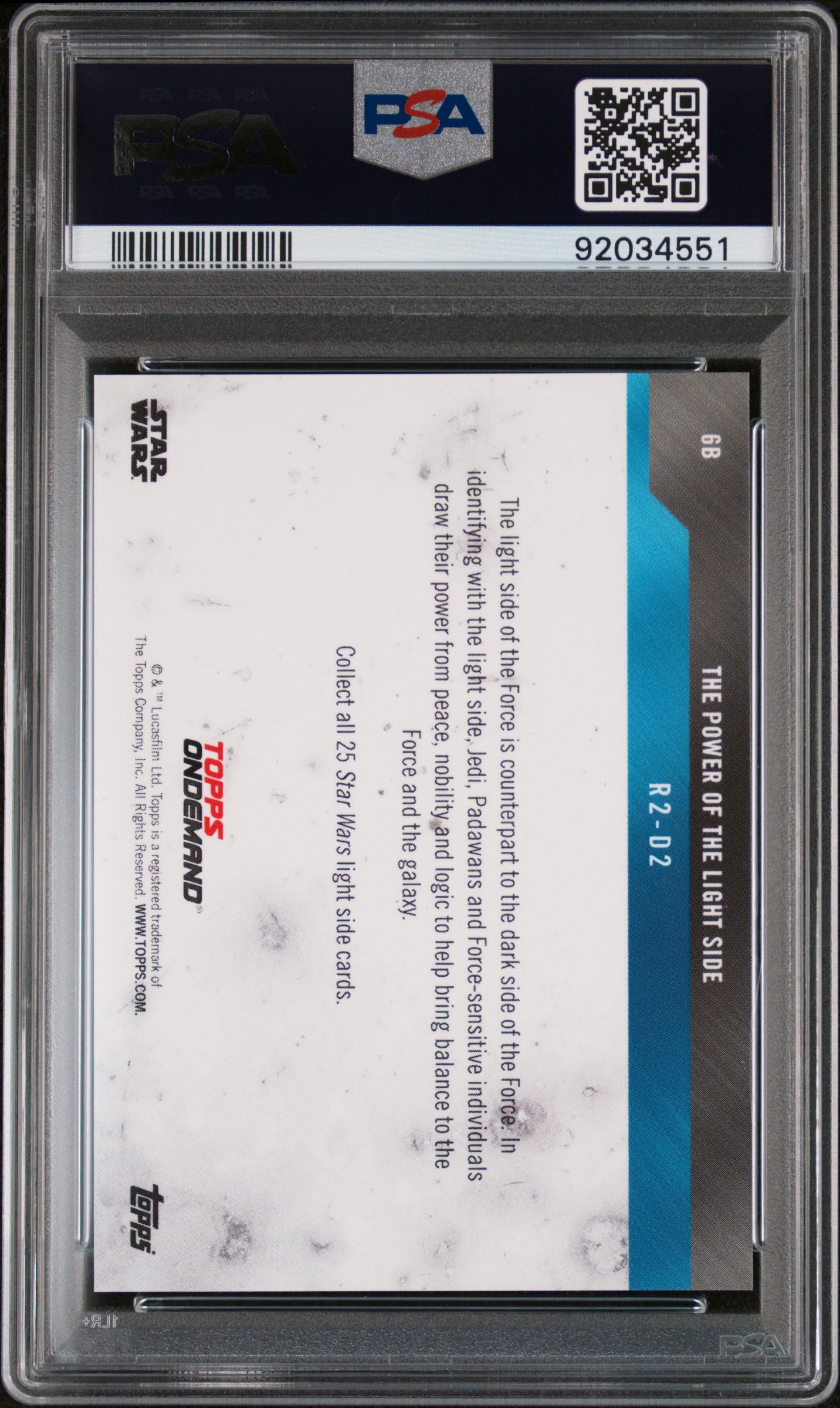 R2-D2 2019 Topps Star Wars Power Of The Light Side #8/10 Purple PSA 10