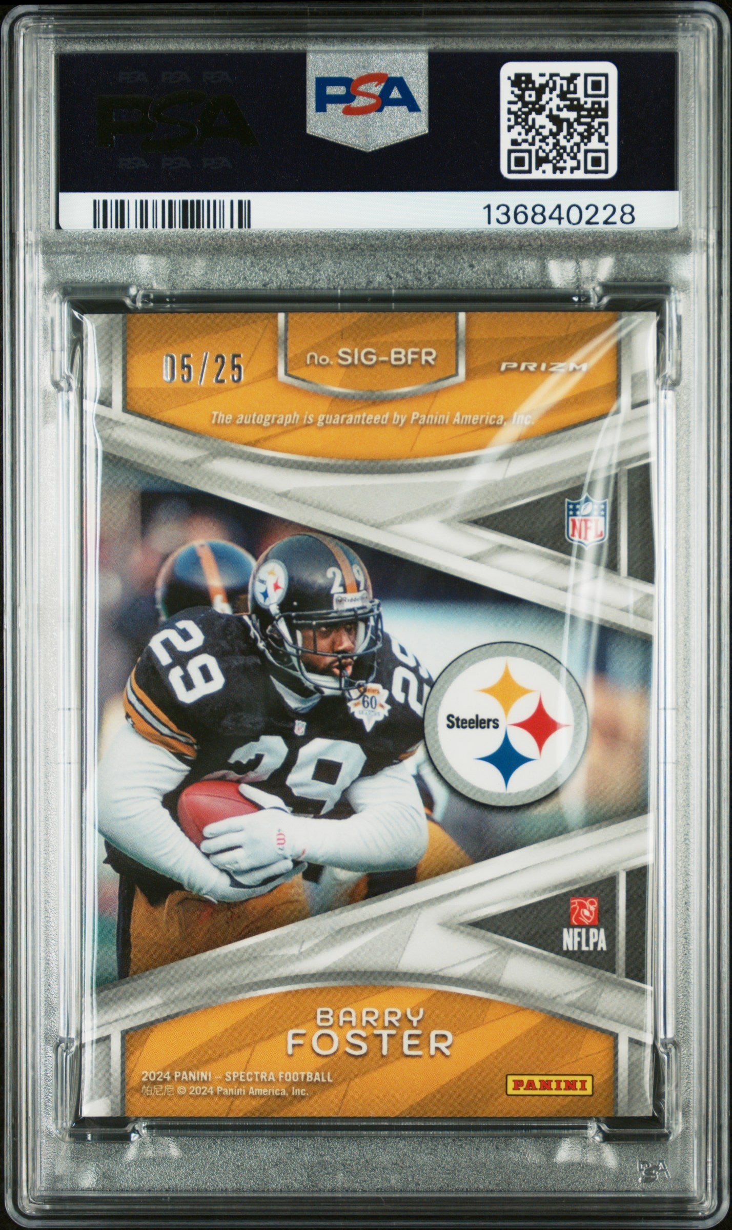2024 Panini Spectra Signatures Barry Foster auto Meta PSA 10 pop 5/25
