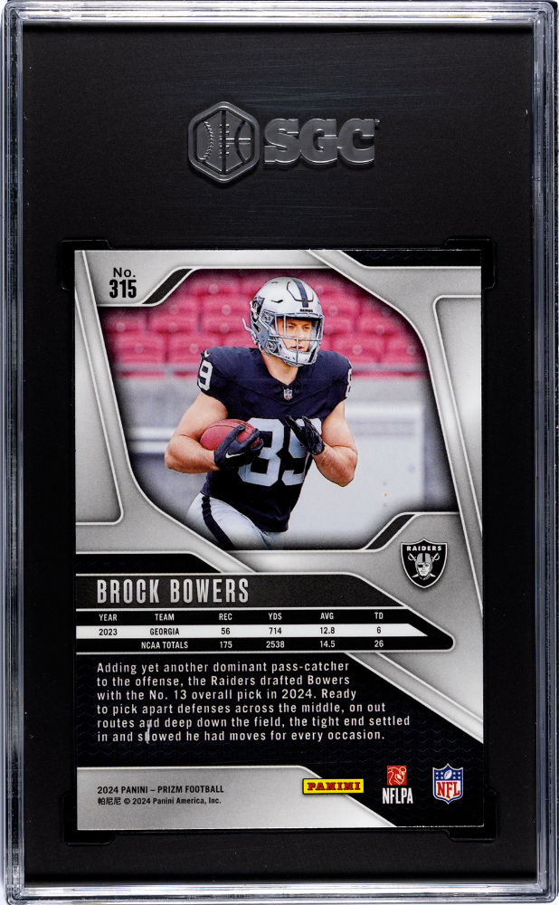 2024 Panini Prizm Brock Bowers #315 SGC 9