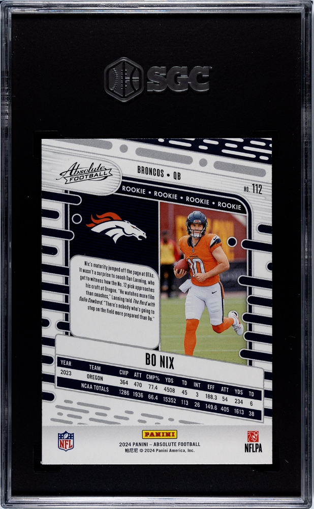 2024 Panini Absolute Bo Nix #112 Retail SGC 9.5