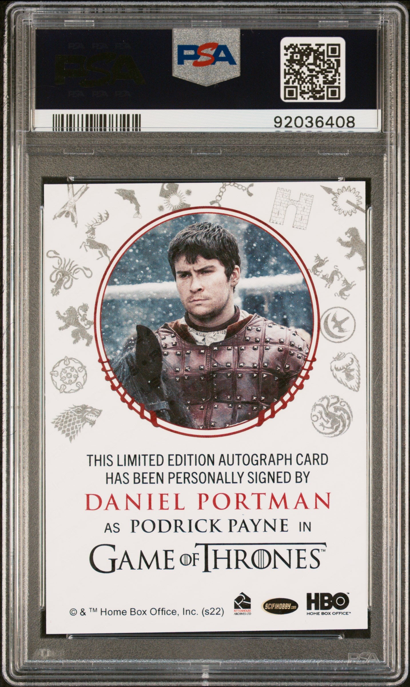 Daniel Portman PODRICK PAYNE 2022 Game Of Thrones RED AUTO PSA 10