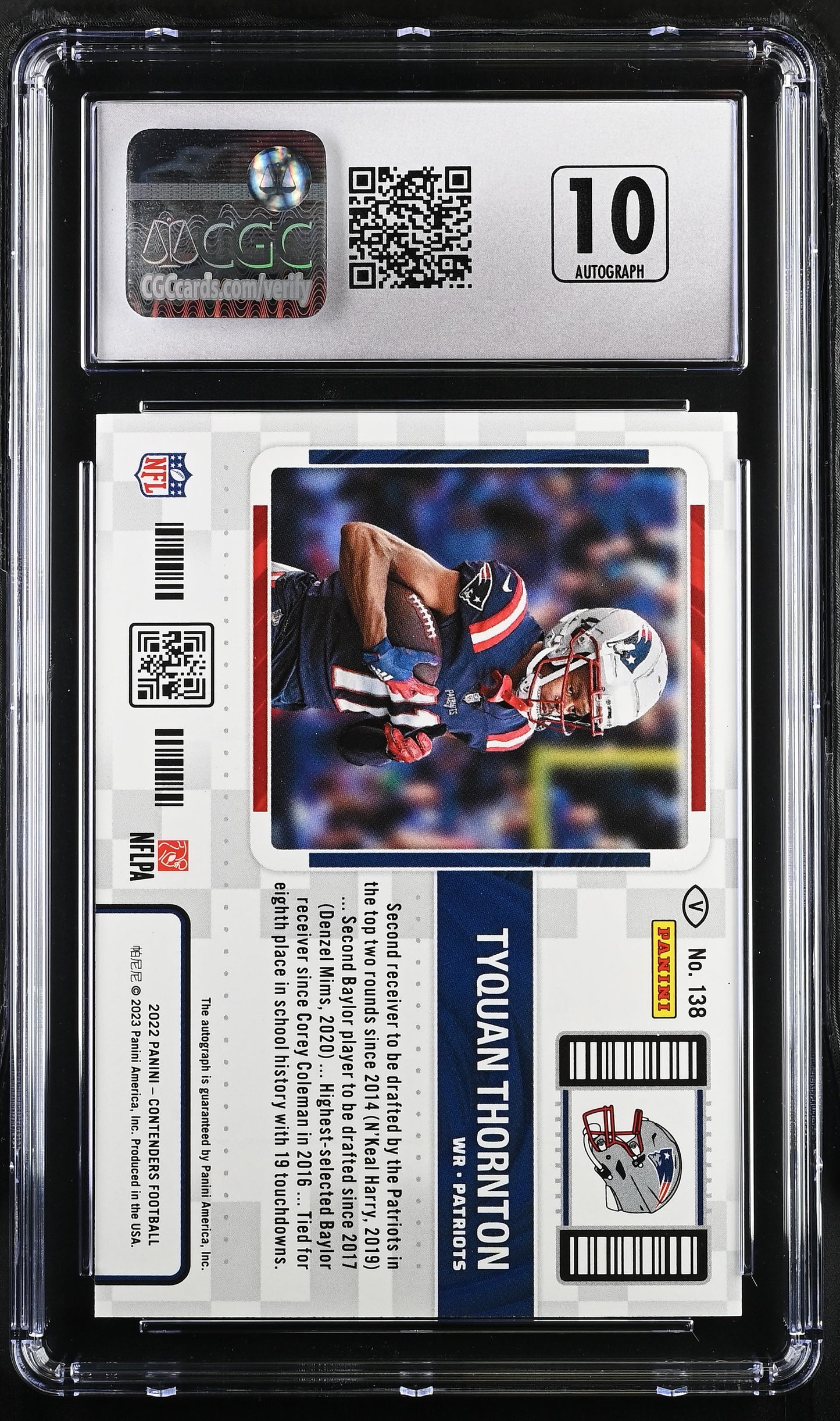 2022 Zenith Tyquan Thornton Variation Blue Contenders Rookie Ticket Auto CGC 10