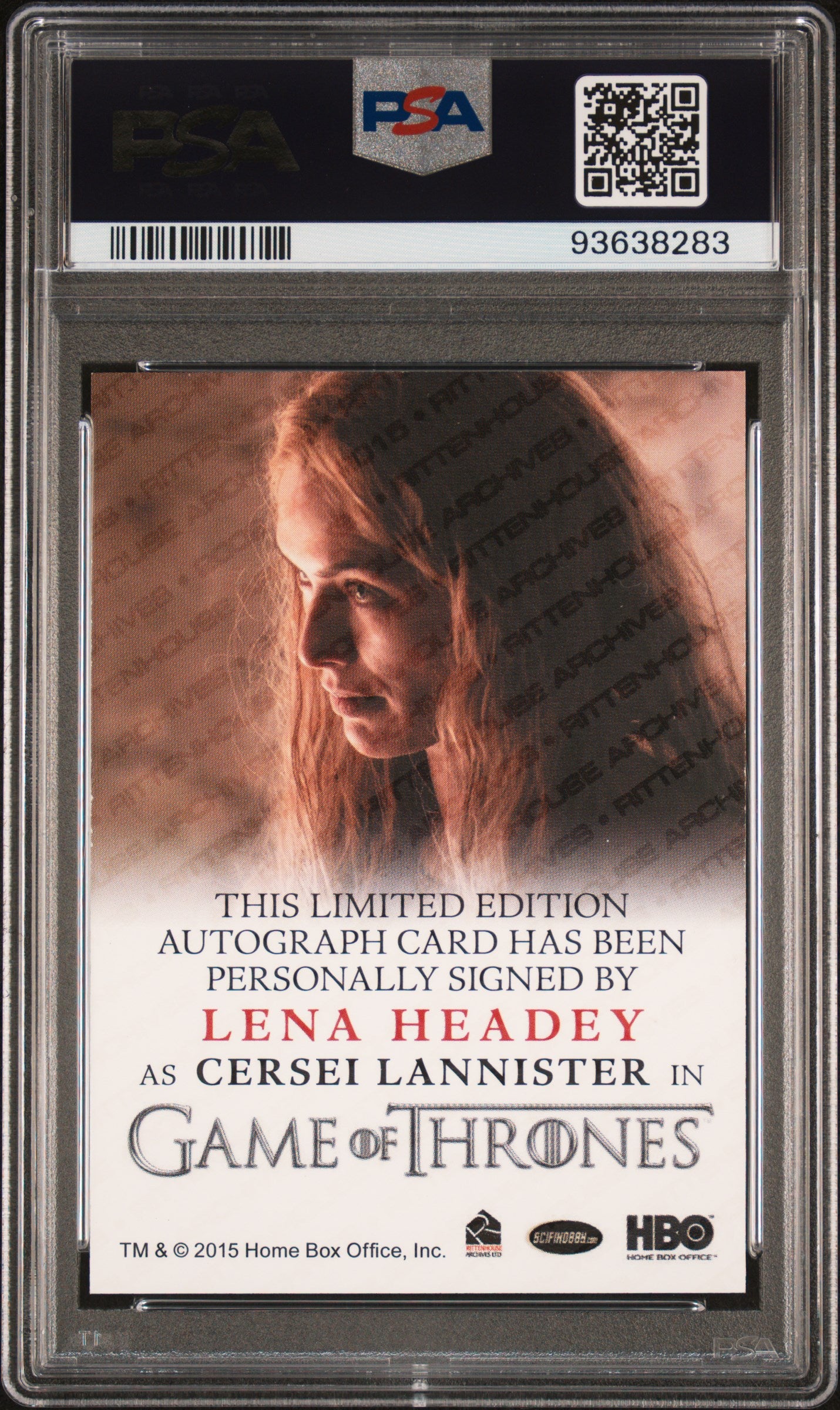 Lena Headey CERSEI LANNISTER 2016 Game Of Thrones S. 5 Full Bleed AUTO PSA 10