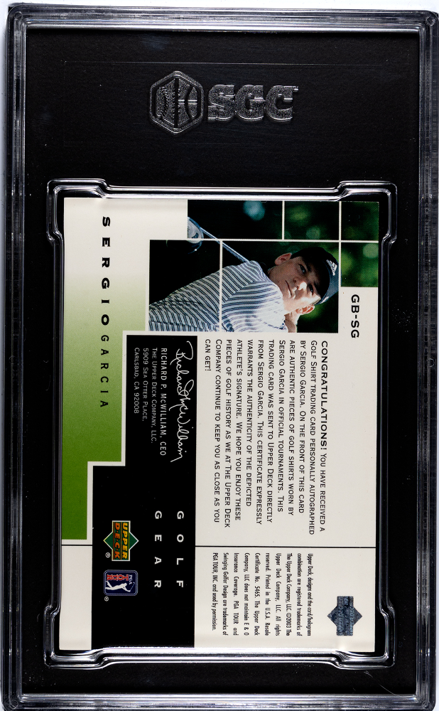 2003 Upper Deck Sergio Garcia #GB-SG Golf Gear Birdie Auto SGC 8.5