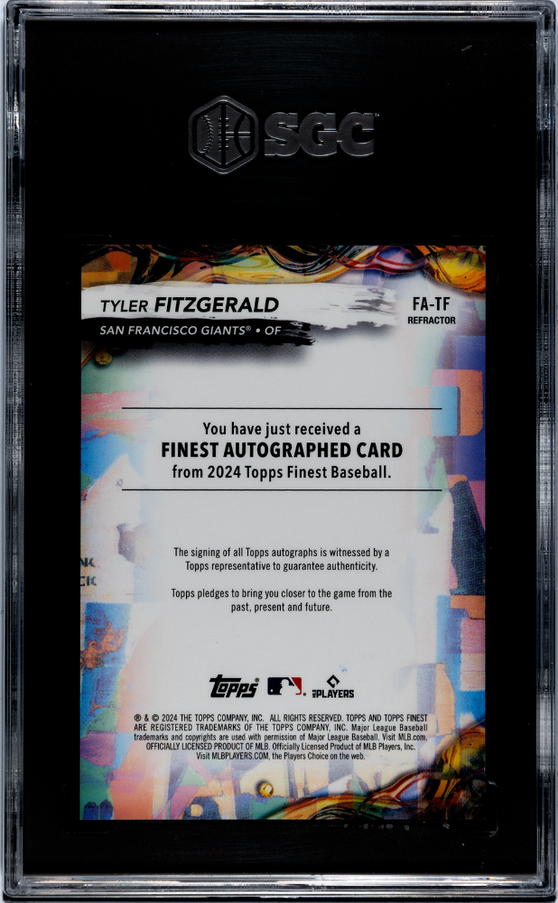 2024 Topps Finest Tyler Fitzgerald #FA-TF Auto Refractor SGC 10 POP 1