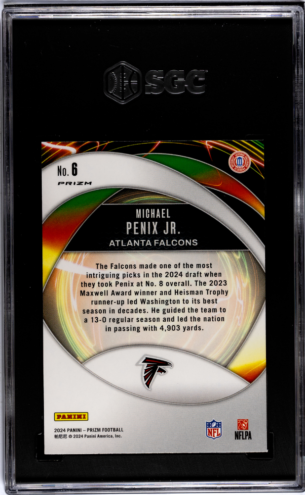 2024 Panini Prizm Michael Penix JR. #6 Portals Green SGC 9.5