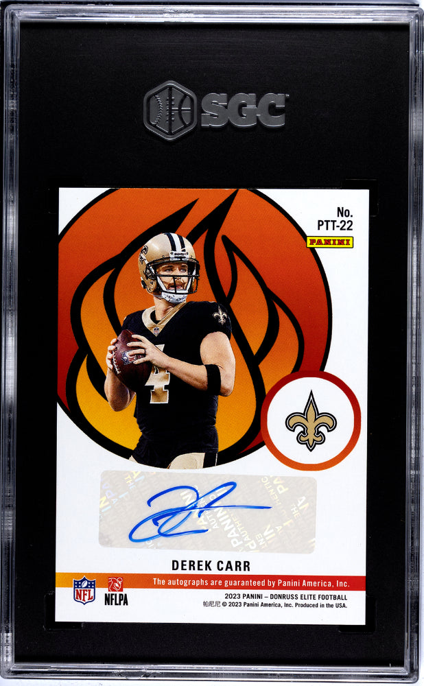 2023 Panini Elite Drew Brees Derek Carr Passing The Torch Auto #7/25 SGC 9.5