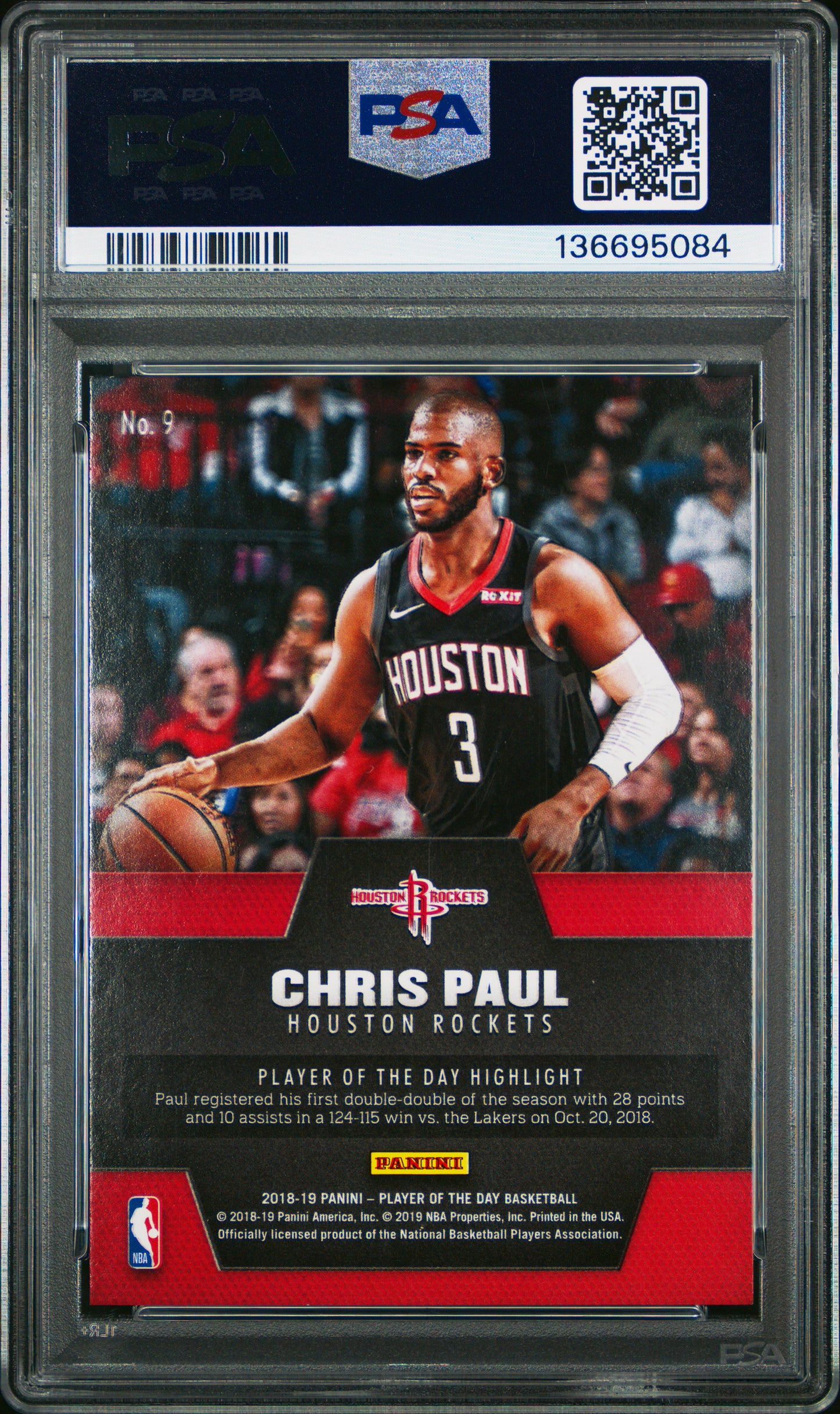 2018-19 NBA Player Of The Day Chris Paul #9 Checkerboard 07/15 PSA 8 pop 1