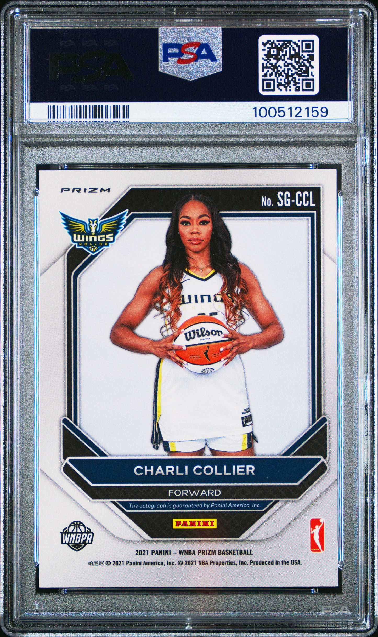 2021 Prizm WNBA Signatures Charli Collier #SGCCL Green Ice PSA 10 POP 1 auto