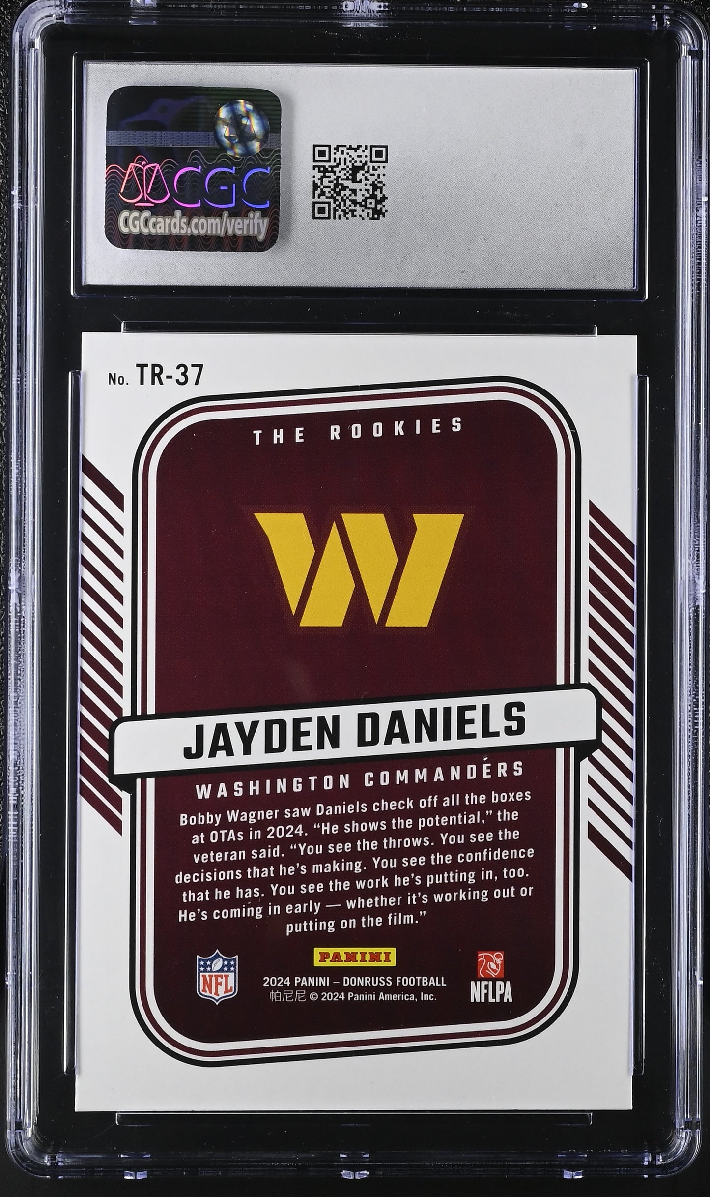 2024 Donruss Jayden Daniels #TR-37 The Rookies CGC 10