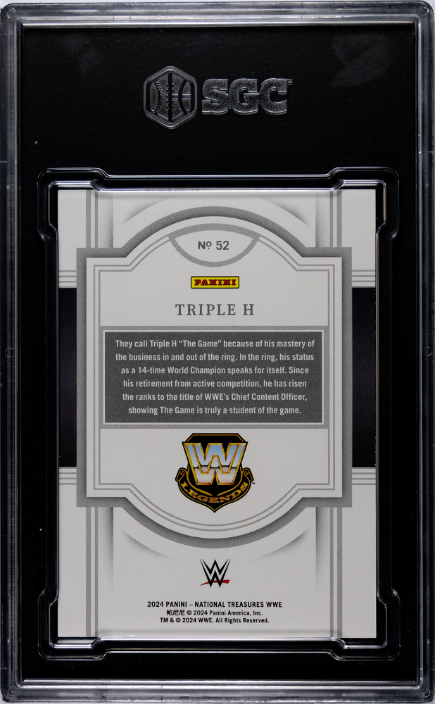 2024 Panini National Treasures Wwe Triple H #52 Holo Silver SGC 9 pop 1 /25