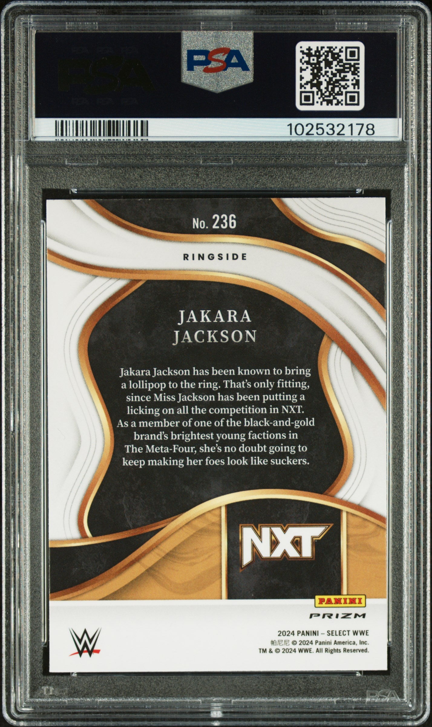 2024 Panini Select WWE Jakara Jackson #236 Green Flash PSA 10 pop 1