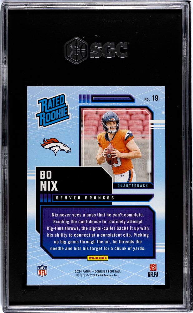 2024 Donruss Bo Nix #19 Retro SGC 10