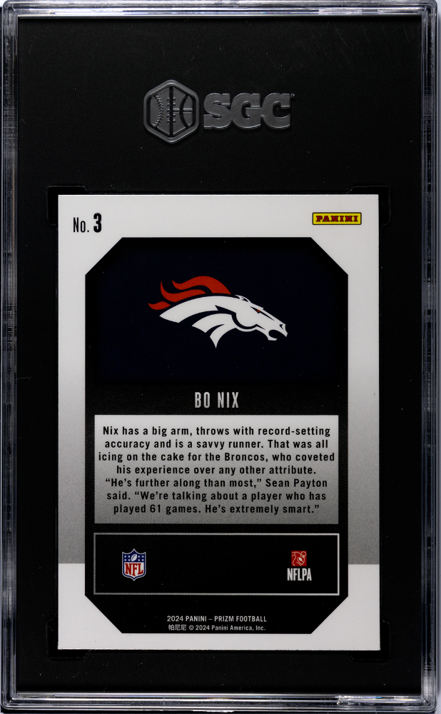 2024 Panini Prizm Bo Nix #3 Emergent SGC 9