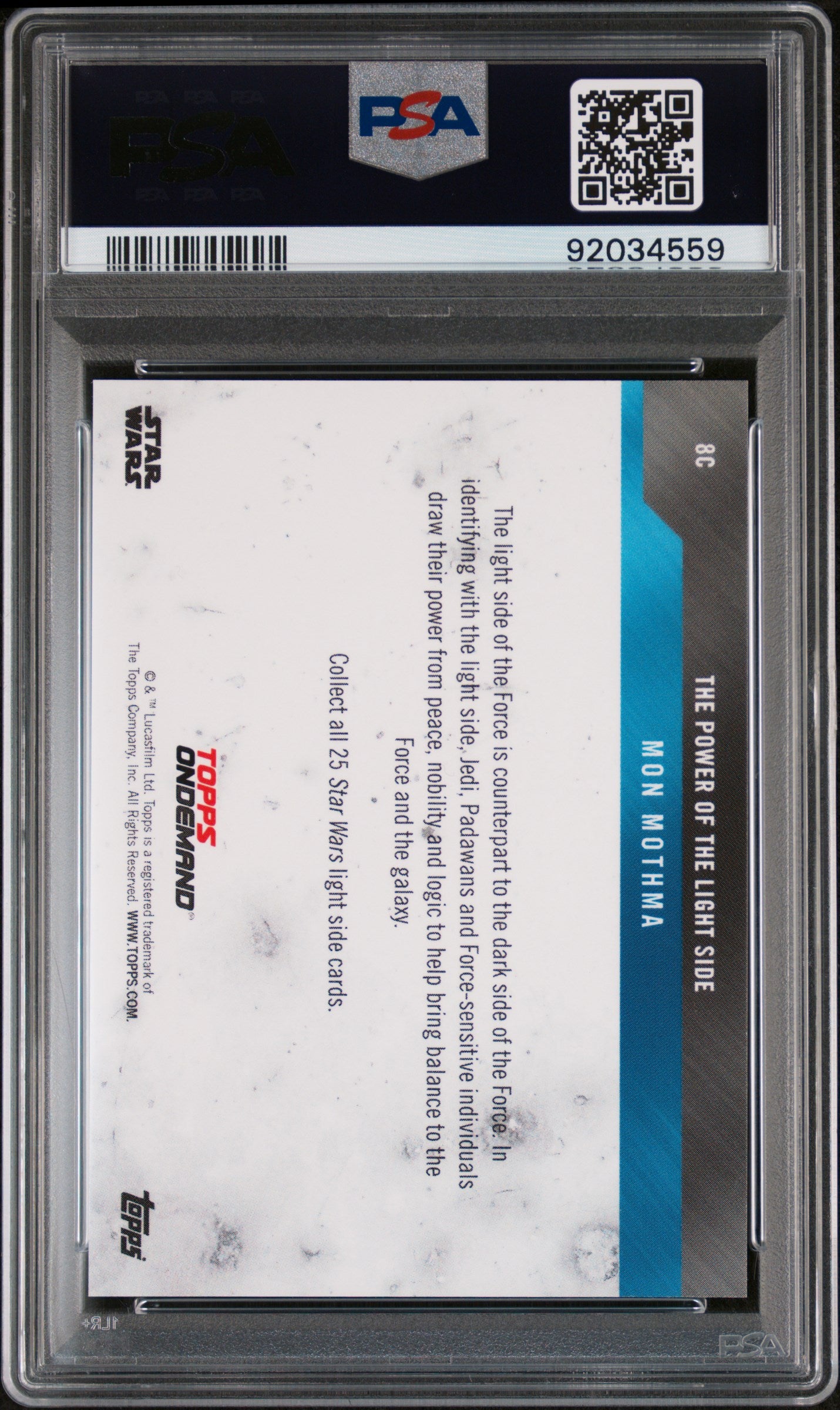 Mon Mothma 2019 Topps Star Wars Power Of The Light Side #5/5 Green PSA 9